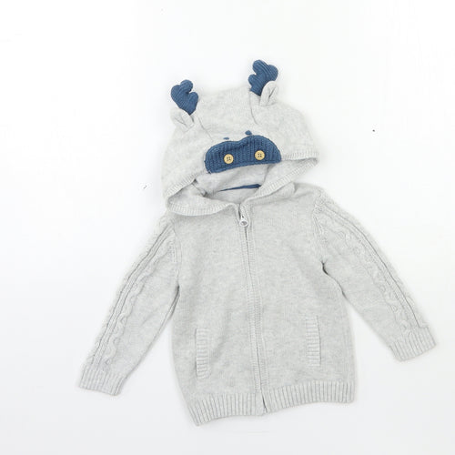 TU Baby Grey  Knit Cardigan Jumper Size 6-9 Months
