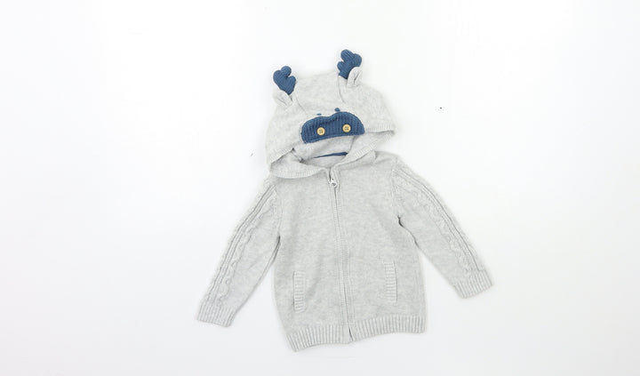 TU Baby Grey Knit Cardigan Jumper Size 6-9 Months