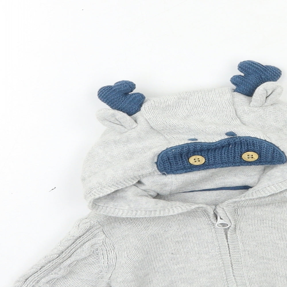 TU Baby Grey  Knit Cardigan Jumper Size 6-9 Months