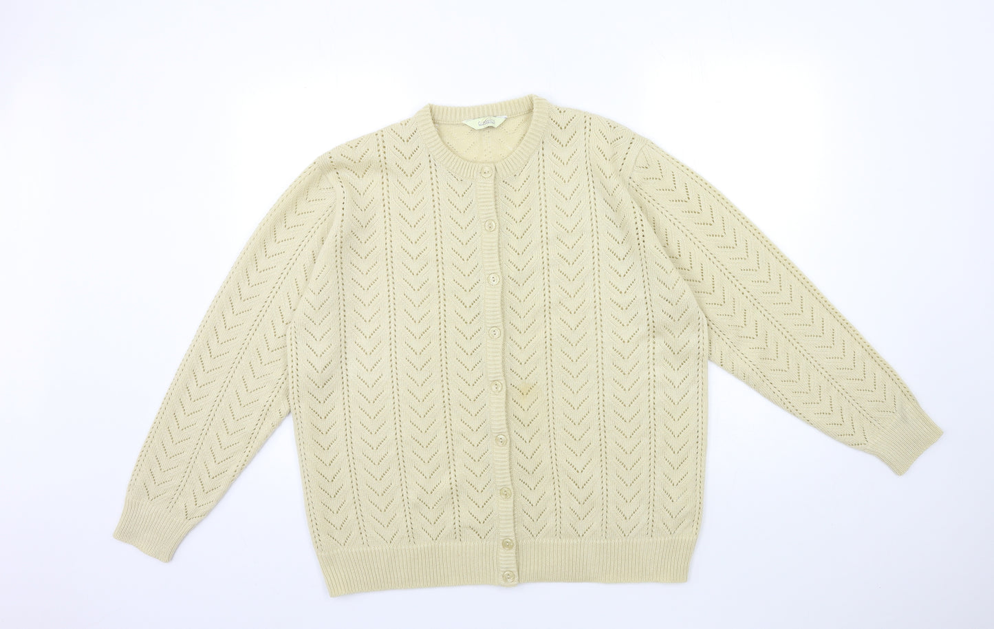 Classics Womens Beige  Knit Cardigan Jumper Size 16