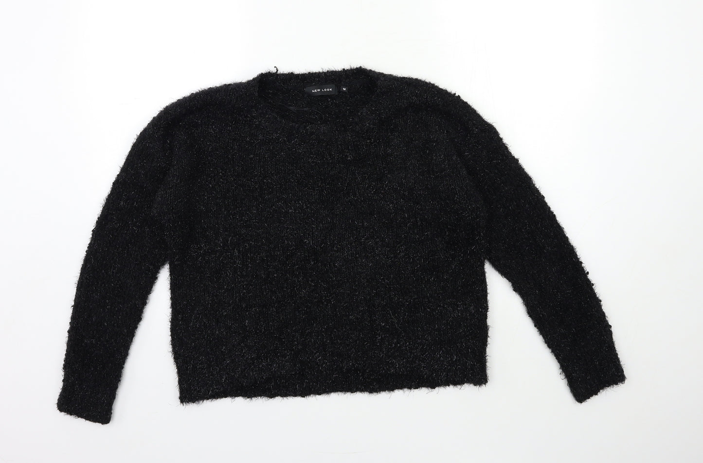 New Look Womens Black  Knit Pullover Jumper Size 14