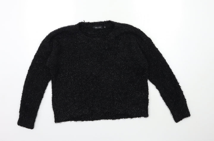 New Look Womens Black  Knit Pullover Jumper Size 14