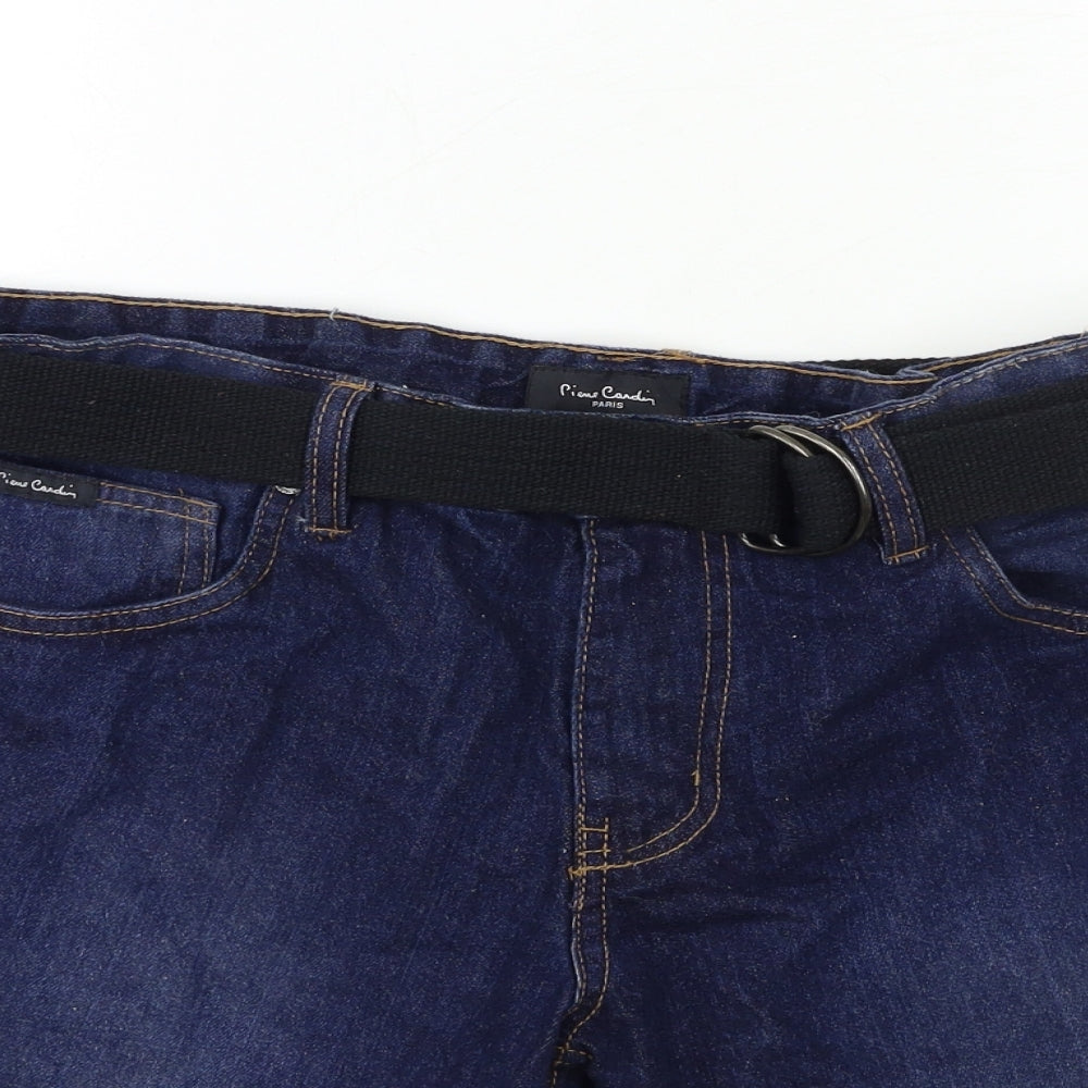 Pierre Cardin Mens Blue  Denim Biker Shorts Size 32 in