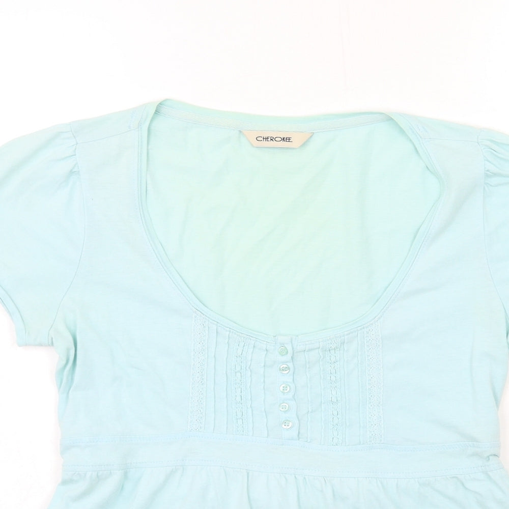 Cherokee Womens Blue   Basic T-Shirt Size 12