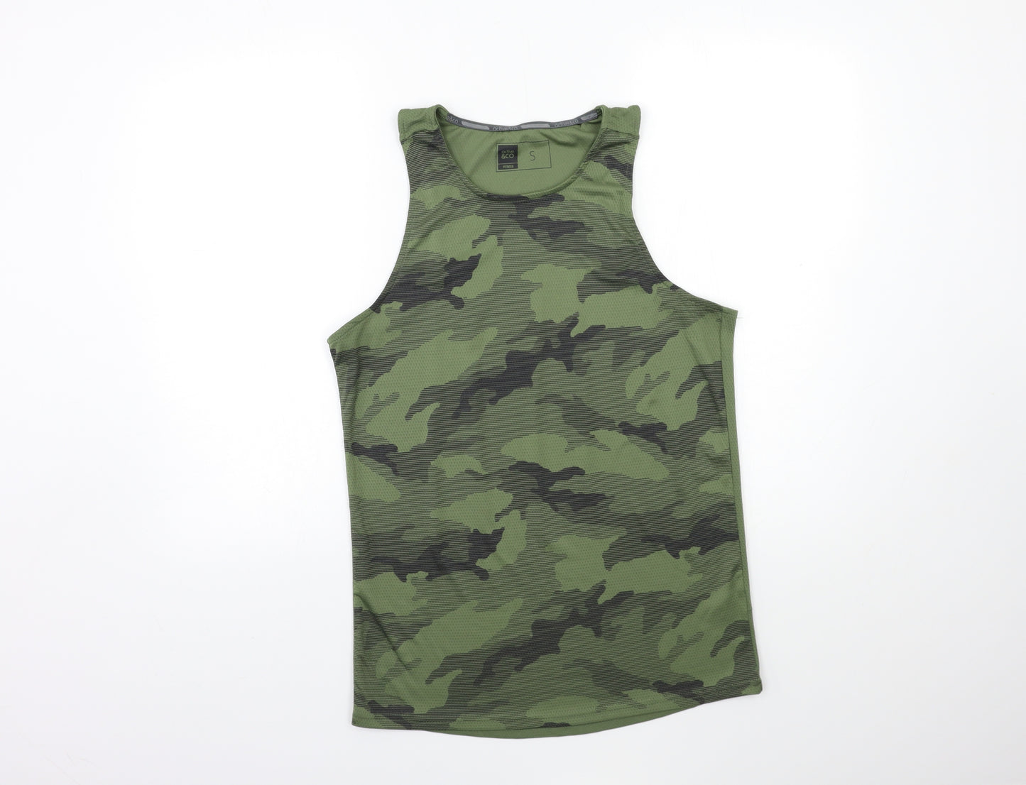 Active & Co# Mens Green Camouflage  Basic T-Shirt Size S