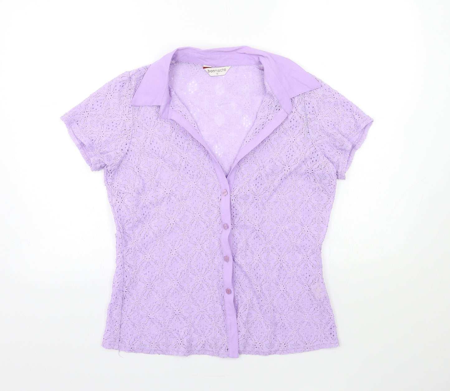 Bonmarché Womens Purple   Basic Blouse Size 14