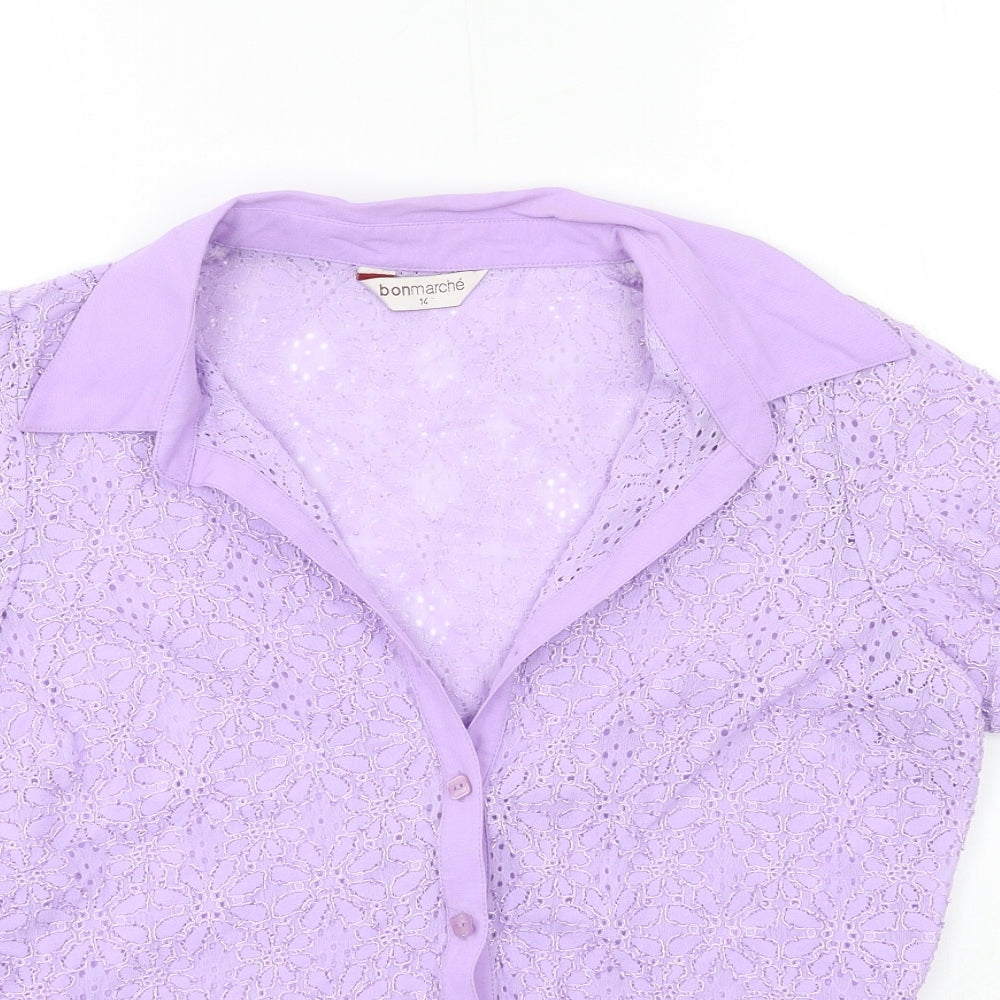 Bonmarché Womens Purple   Basic Blouse Size 14