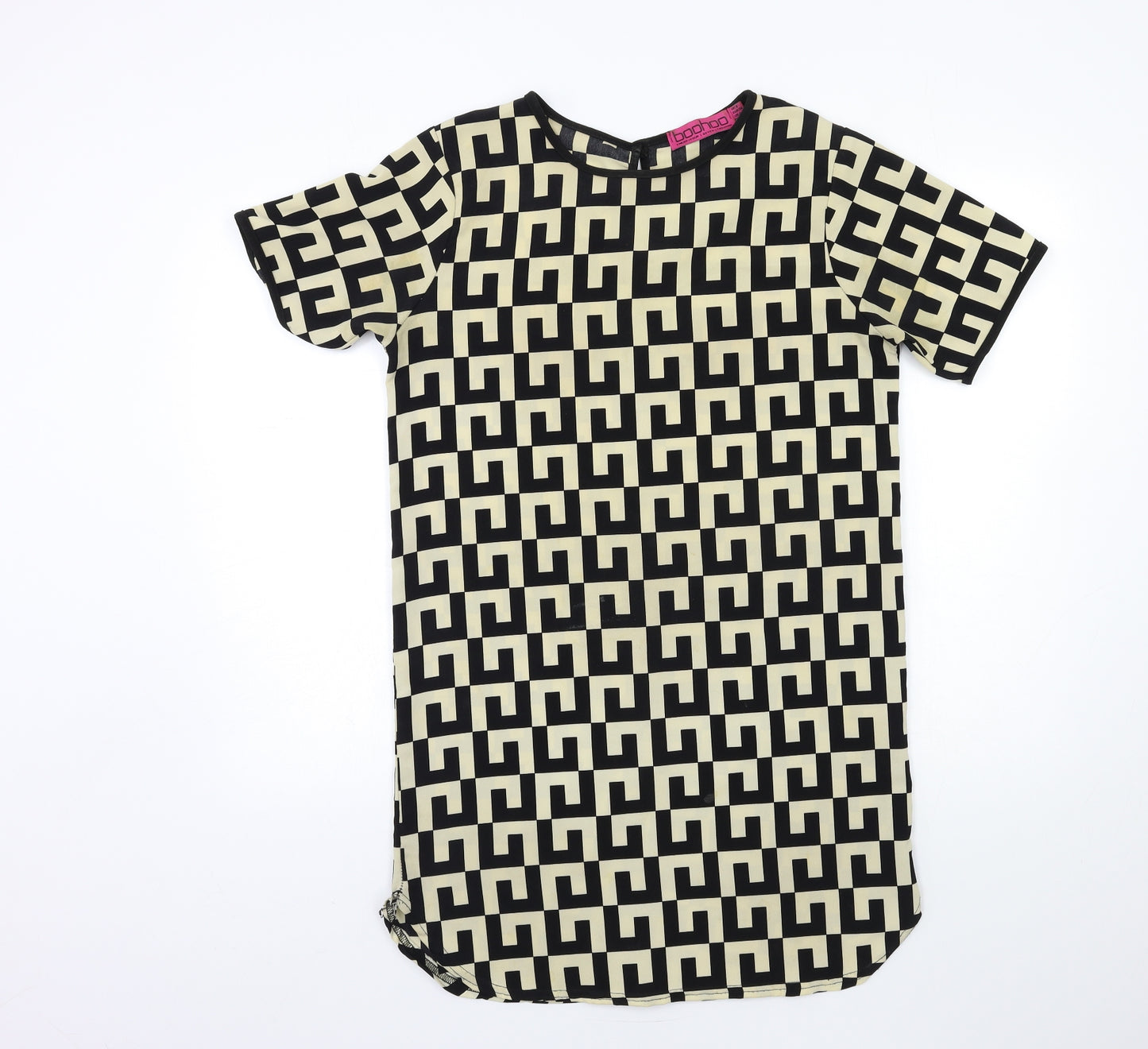 Boohoo Womens Black Geometric  Shift  Size 8