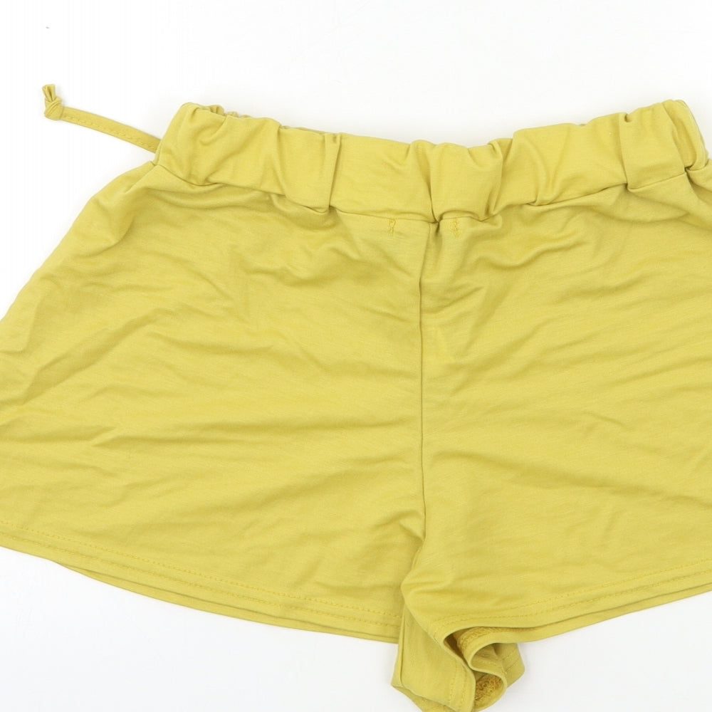 PRETTYLITTLETHING Womens Yellow   Hot Pants Shorts Size 8