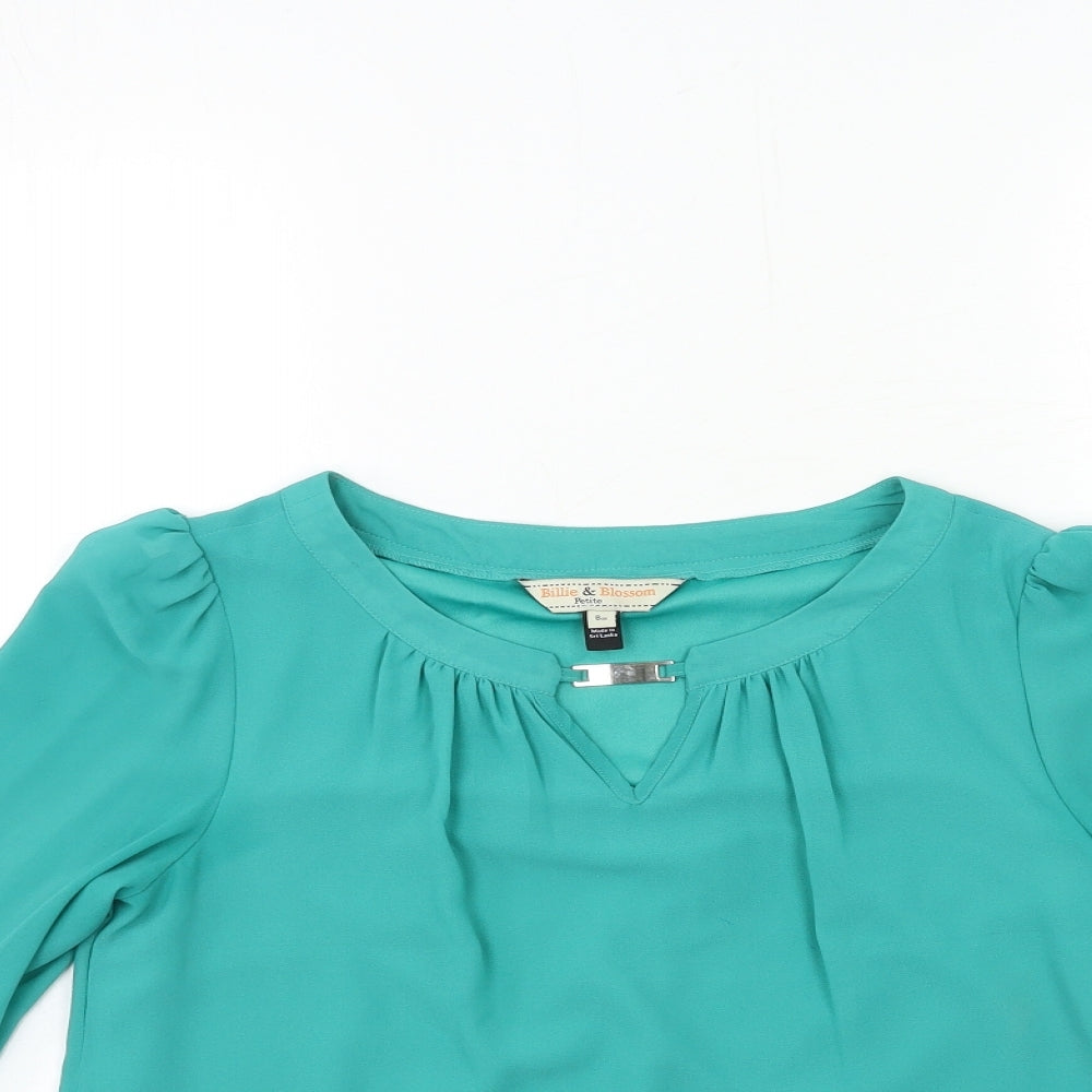 Billie & Blossom Womens Green   Basic Blouse Size 8