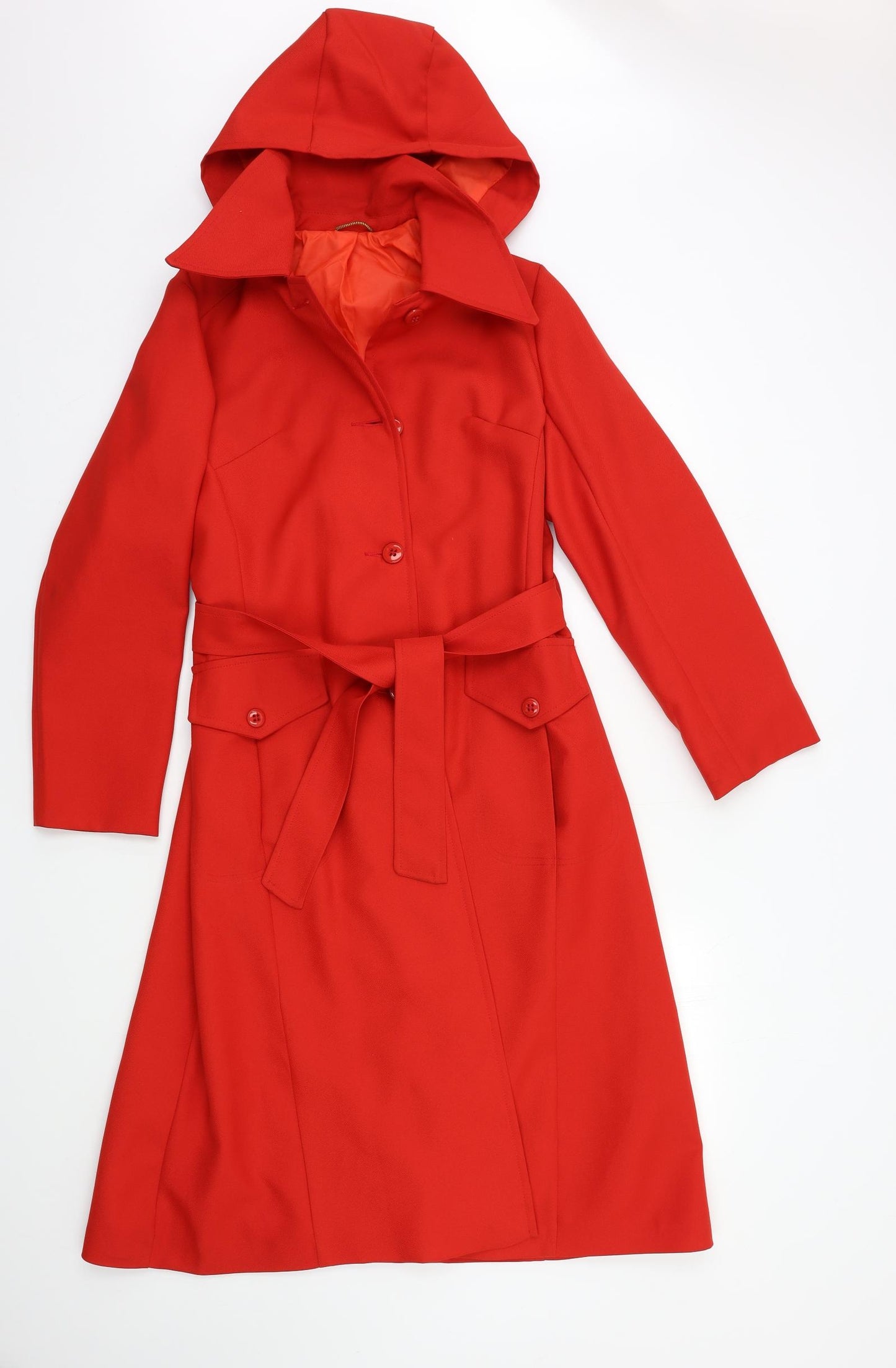 Preworn Womens Red   Overcoat Coat Size 12