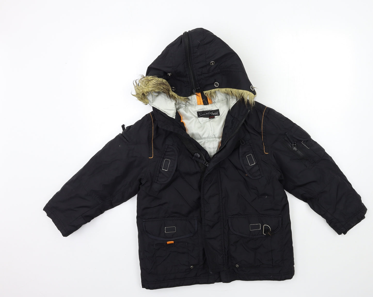 NEXT Boys Black   Overcoat Coat Size 7 Years