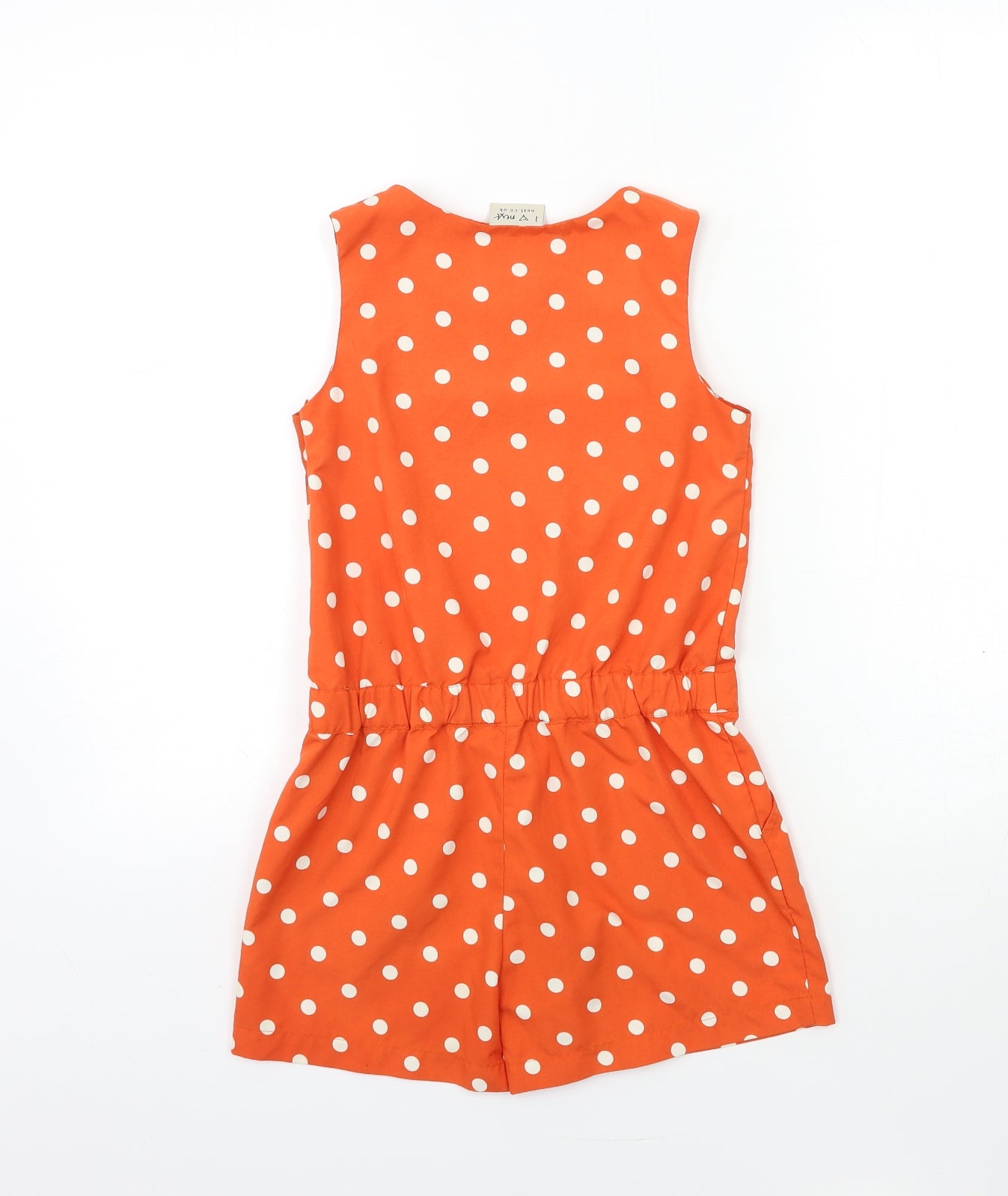 NEXT Girls Orange Polka Dot  Playsuit One-Piece Size 8 Years