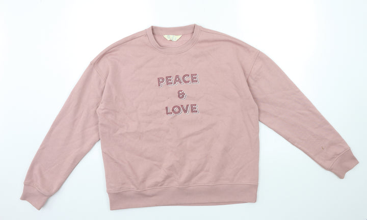 Primark Womens Pink Pullover Sweatshirt Size 10