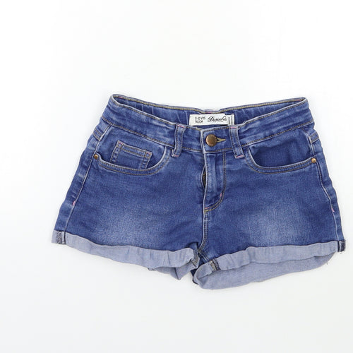 Denim & Co. Girls Blue  Denim Hot Pants Shorts Size 9 Years