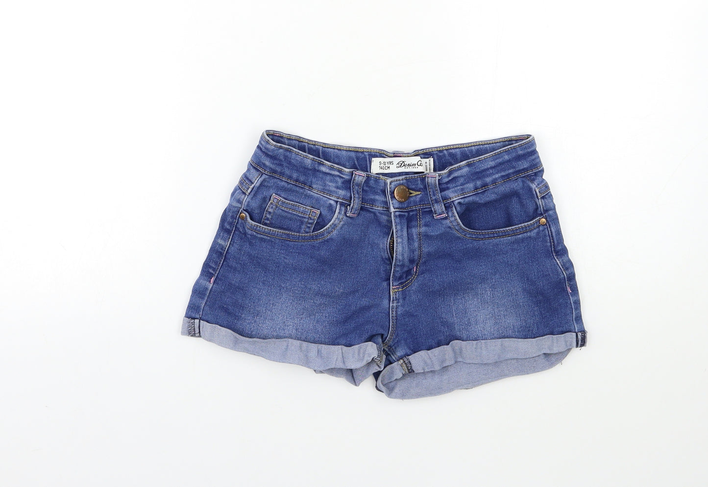 Denim & Co. Girls Blue  Denim Hot Pants Shorts Size 9 Years