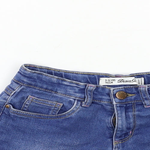 Denim & Co. Girls Blue  Denim Hot Pants Shorts Size 9 Years