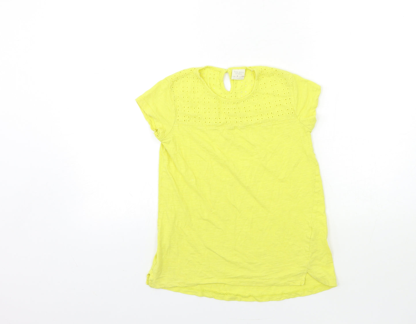 Zara Girls Yellow   Basic T-Shirt Size 8 Years