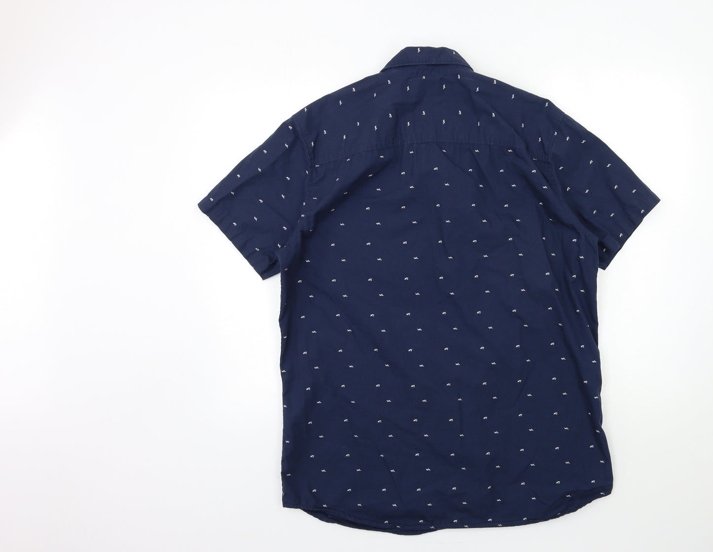 JACK & JONES Mens Black Geometric   Button-Up Size XL