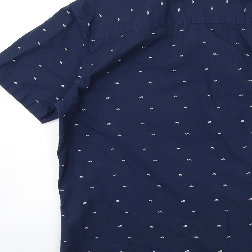 JACK & JONES Mens Black Geometric   Button-Up Size XL