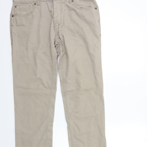 NEXT Mens Beige  Denim Straight Jeans Size 34 in L30 in