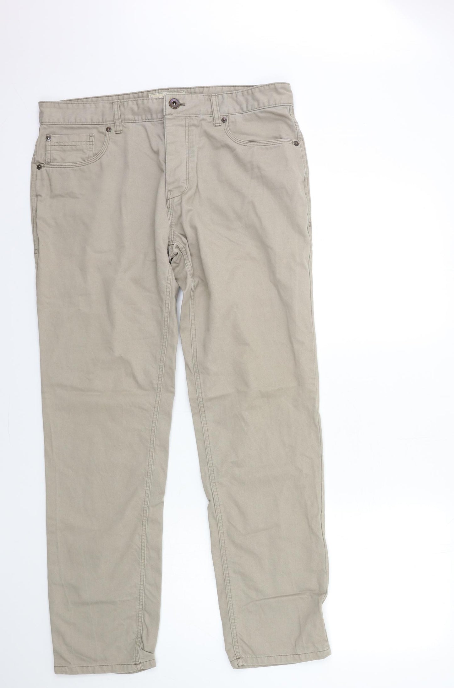 NEXT Mens Beige  Denim Straight Jeans Size 34 in L30 in