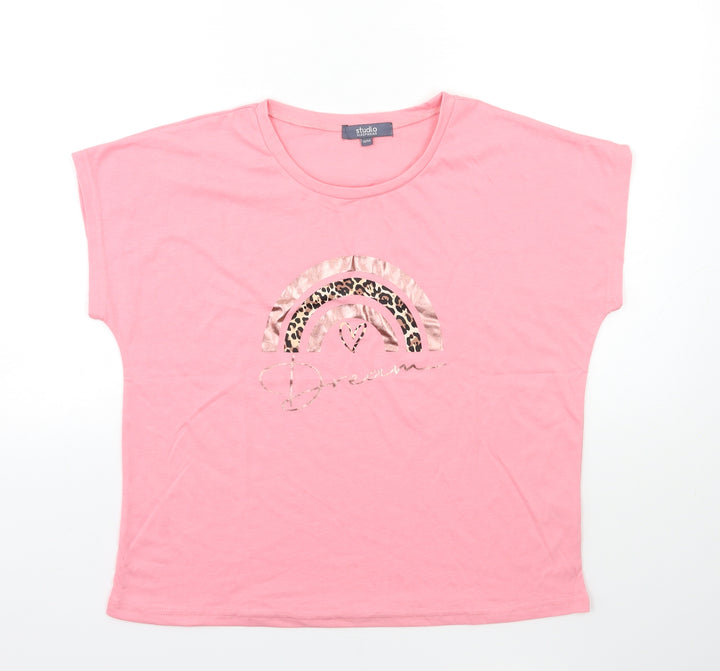 Studio Womens Pink Top Pyjama Top Size 12