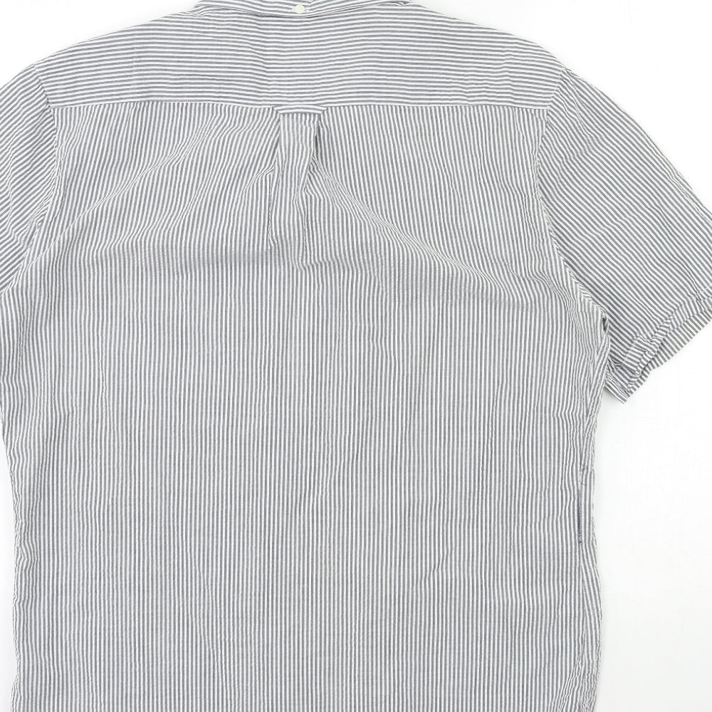 Farah Mens Grey Striped   Button-Up Size XL