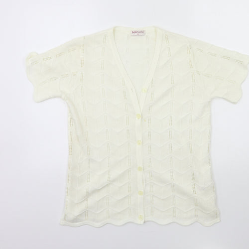 Bonmarché Womens Beige  Knit Cardigan Jumper Size M