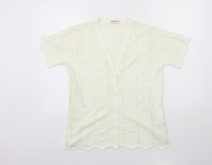 Bonmarché Womens Beige Knit Cardigan Jumper Size M