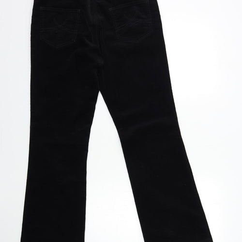 Marks and Spencer Womens Black  Corduroy Trousers  Size 12 L30 in