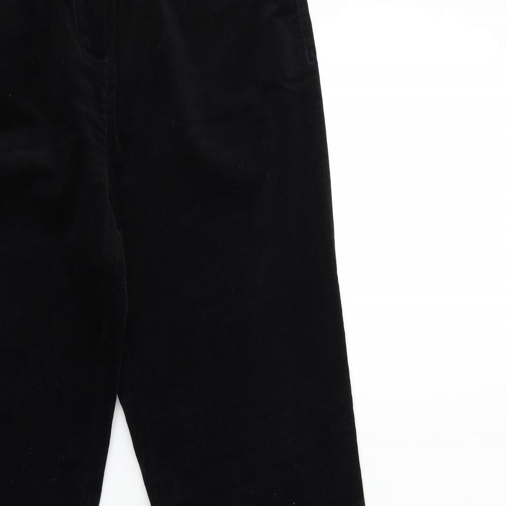 Marks and Spencer Womens Black  Corduroy Trousers  Size 12 L30 in