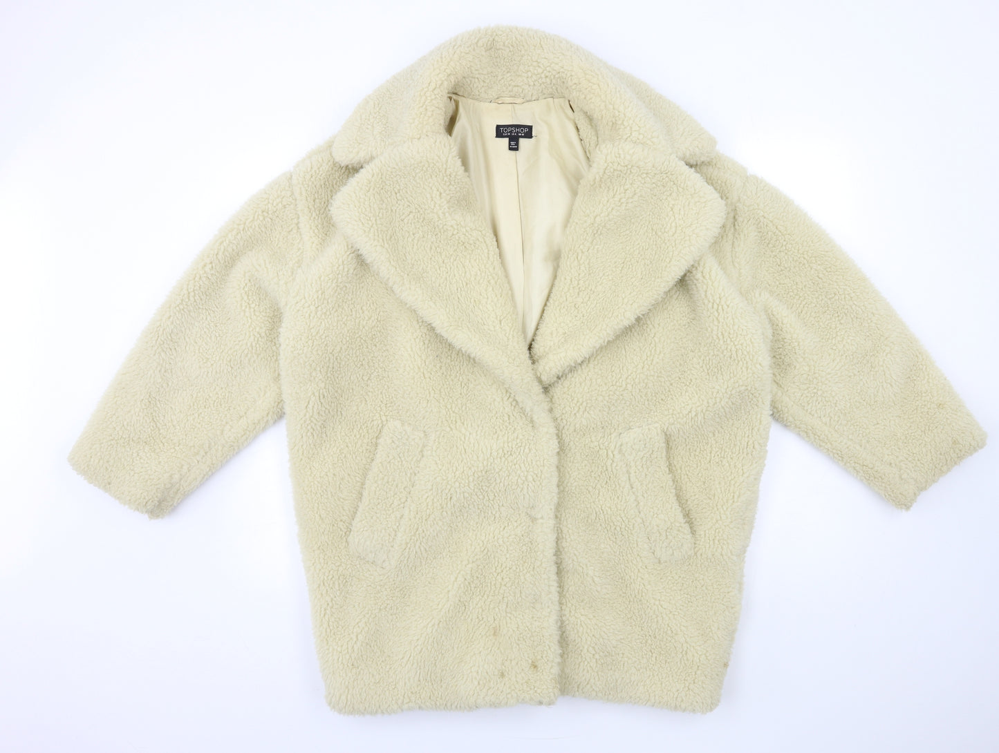 Topshop Womens Beige   Overcoat Coat Size 10