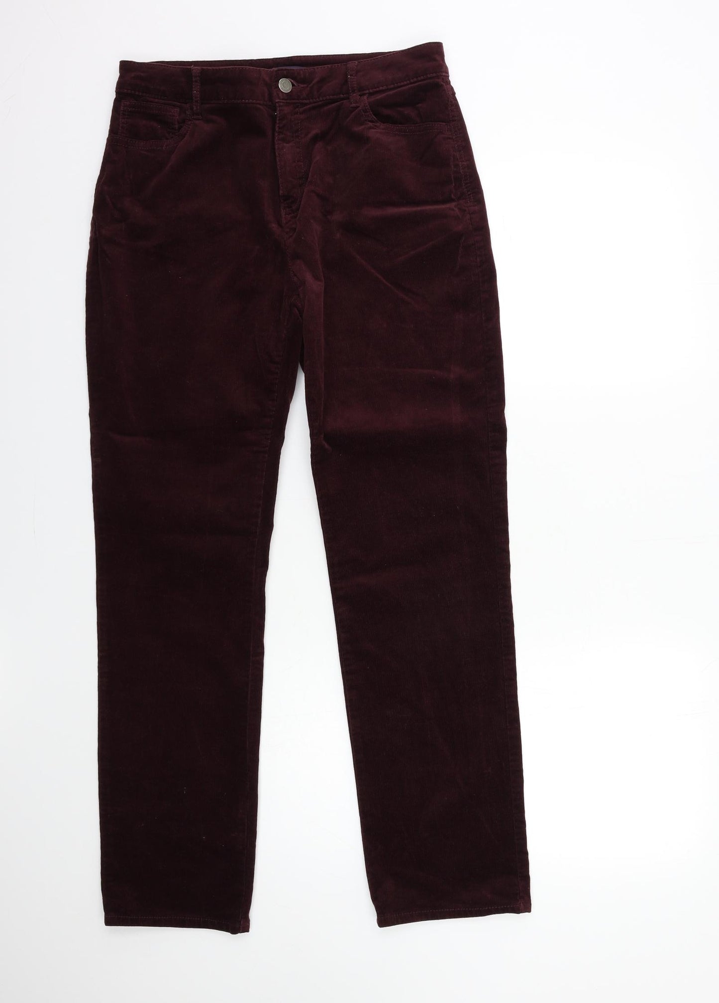 Marks and Spencer Womens Red  Corduroy Trousers  Size 12 L30 in