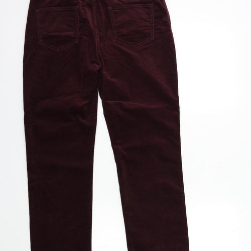 Marks and Spencer Womens Red  Corduroy Trousers  Size 12 L30 in