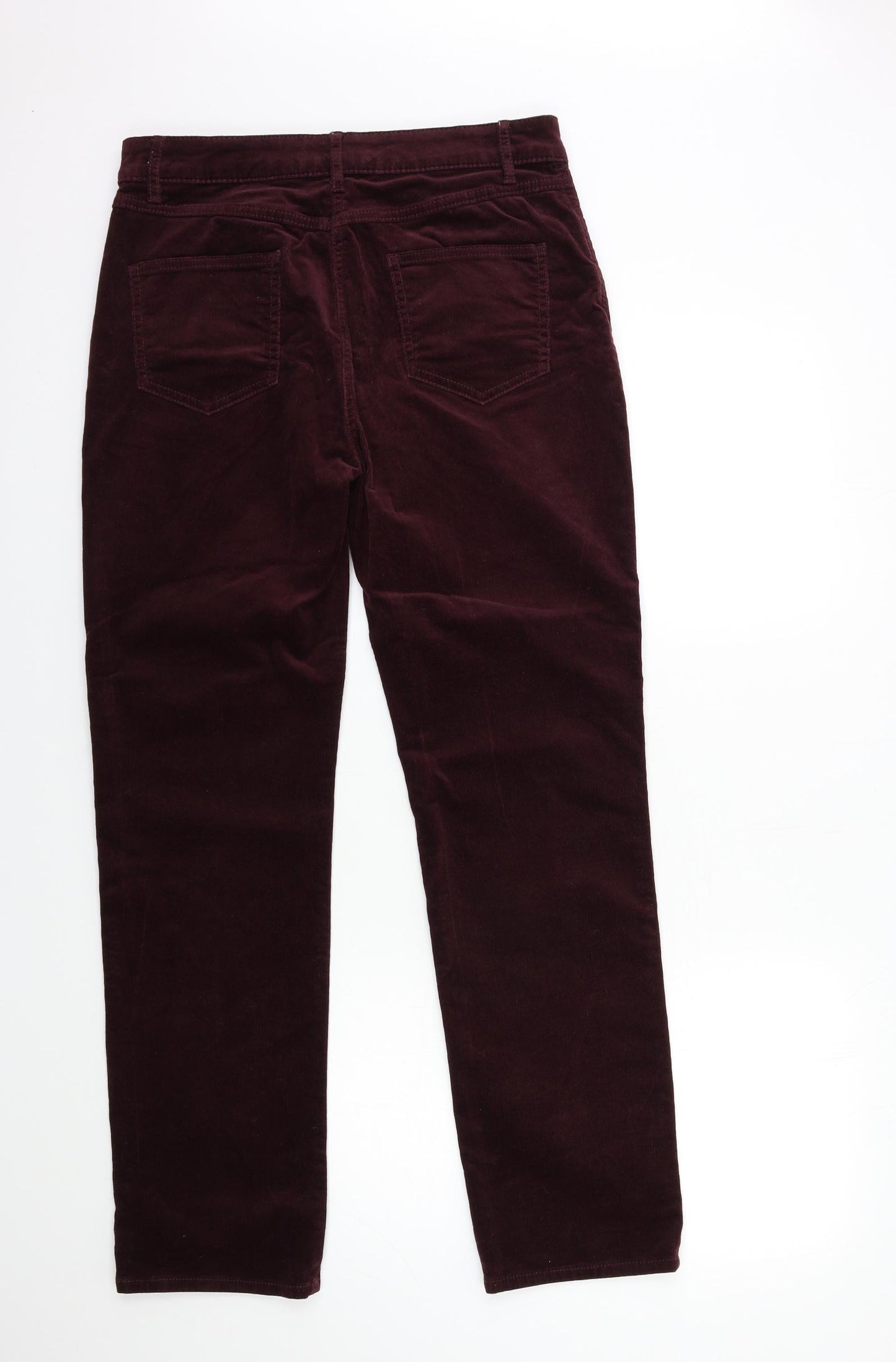 Marks and Spencer Womens Red  Corduroy Trousers  Size 12 L30 in
