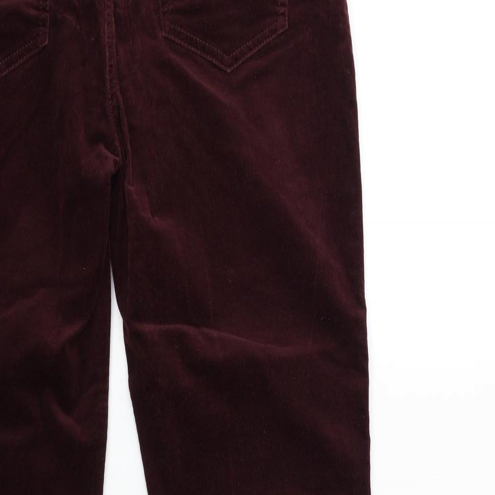 Marks and Spencer Womens Red  Corduroy Trousers  Size 12 L30 in