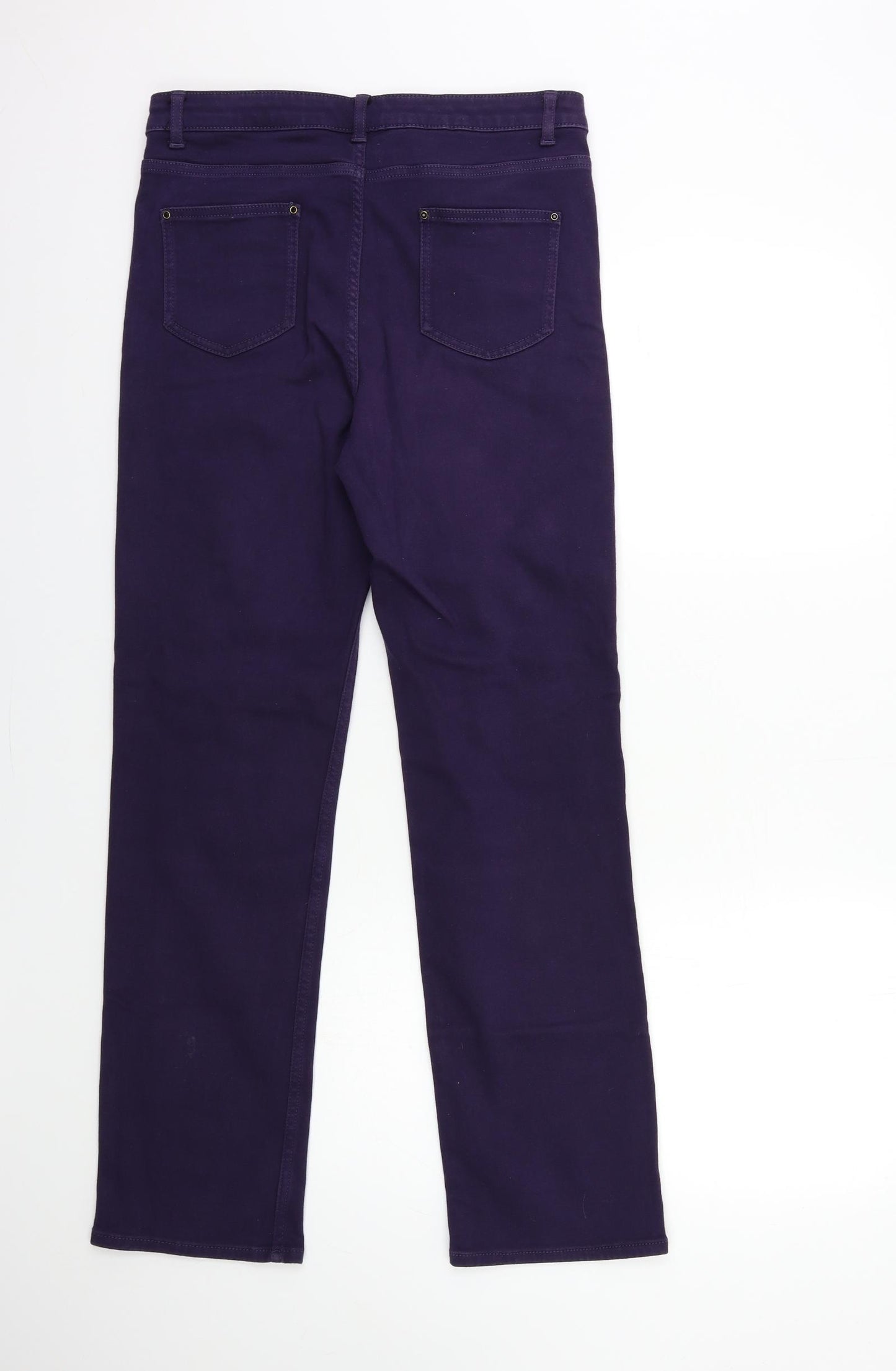Marks and Spencer Womens Purple  Denim Straight Jeans Size 12 L23 in