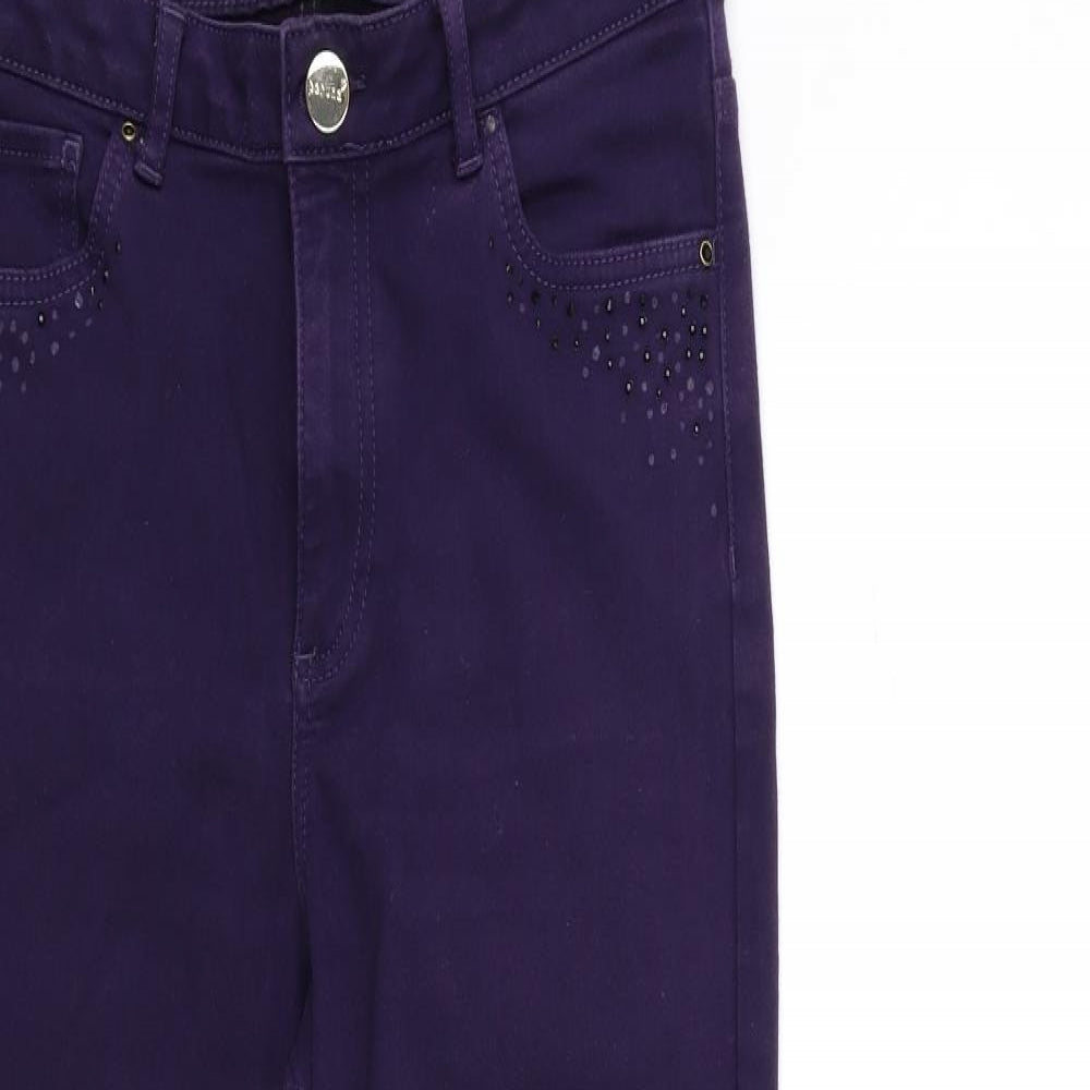 Marks and Spencer Womens Purple  Denim Straight Jeans Size 12 L23 in