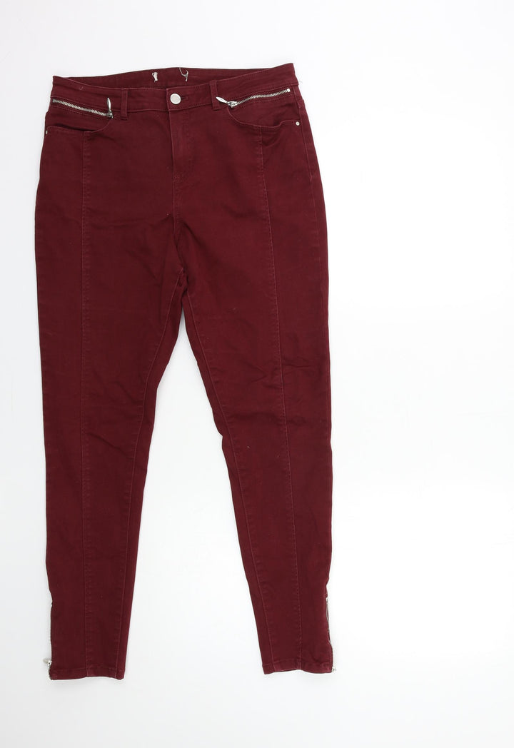 Preworn Womens Red  Denim Skinny Jeans Size 30 in L29 in