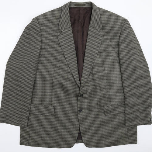 Conqueror Mens Grey Check  Jacket Suit Jacket Size 52