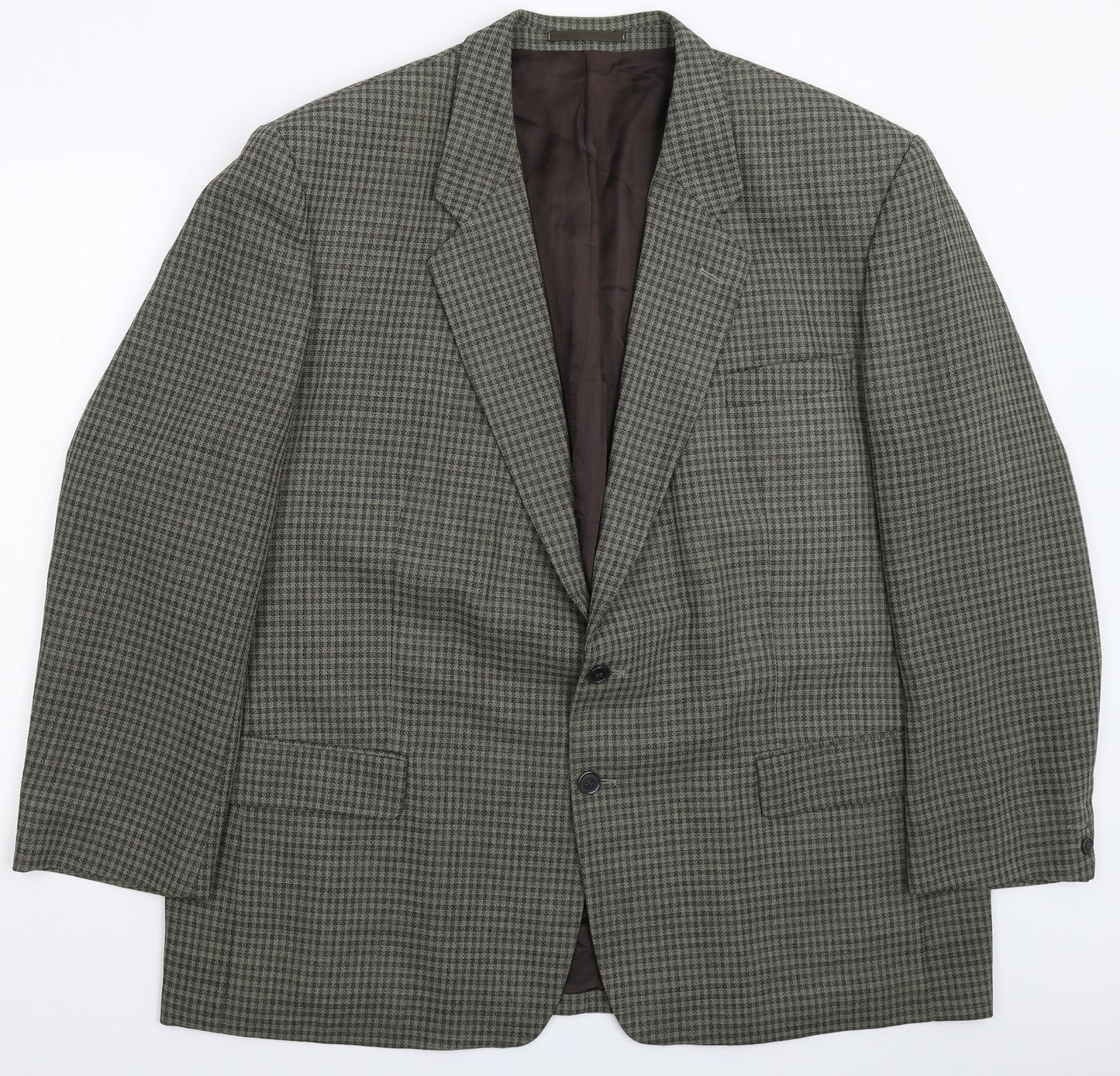 Conqueror Mens Grey Check  Jacket Suit Jacket Size 52