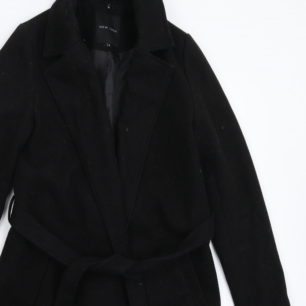 New Look Womens Black   Overcoat Coat Size 8