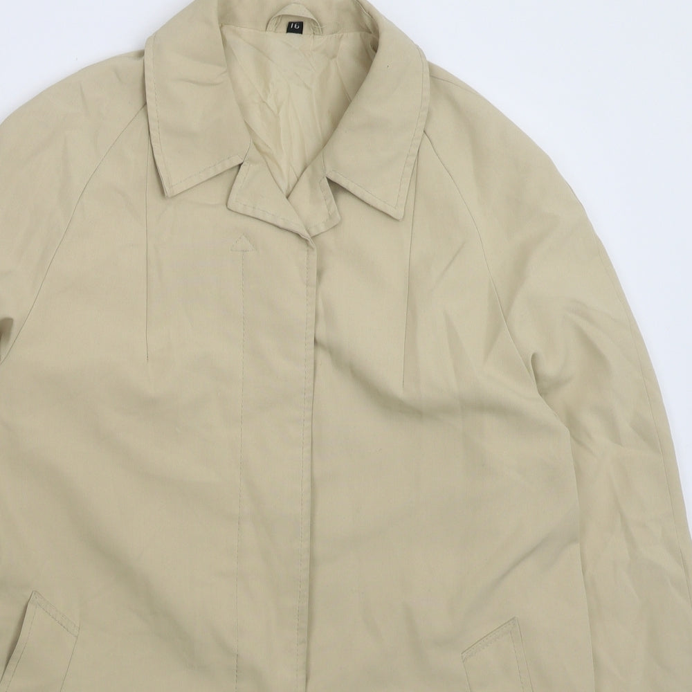 Preworn Womens Beige   Pea Coat Coat Size 16