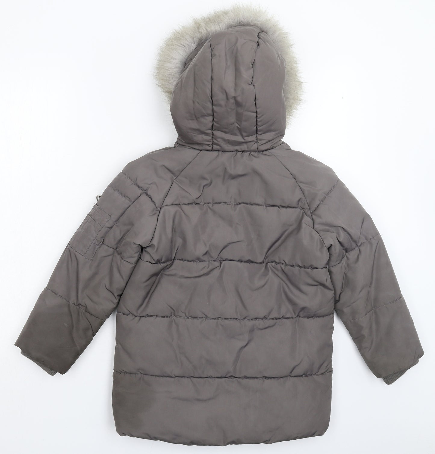 Primark Boys Grey   Parka Coat Size 7 Years