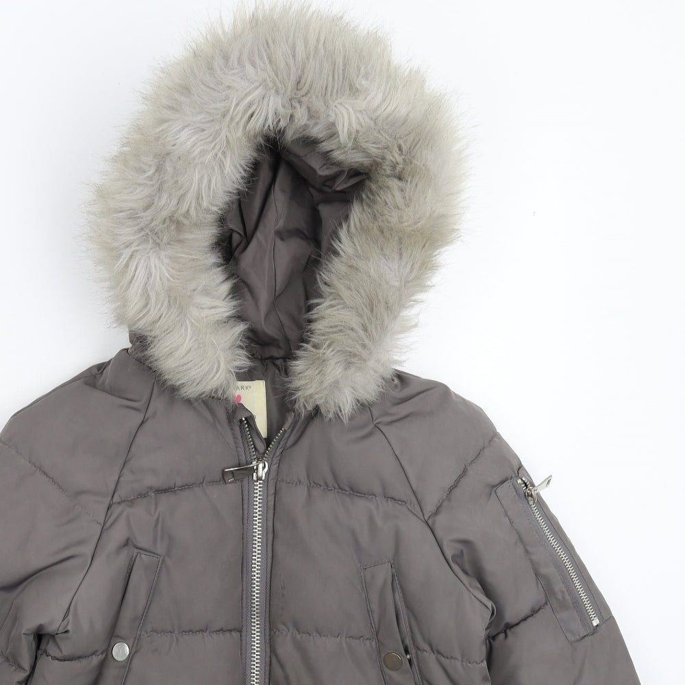 Primark Boys Grey   Parka Coat Size 7 Years