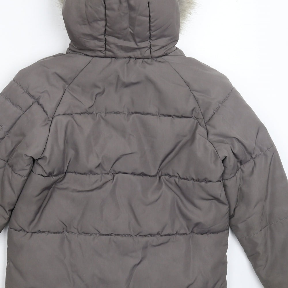 Primark Boys Grey   Parka Coat Size 7 Years