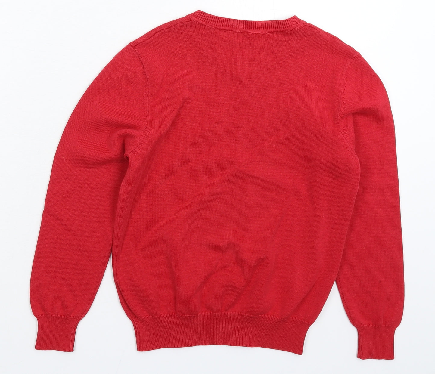 George Boys Red  Knit Pullover Jumper Size 7-8 Years