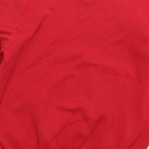 George Boys Red  Knit Pullover Jumper Size 7-8 Years