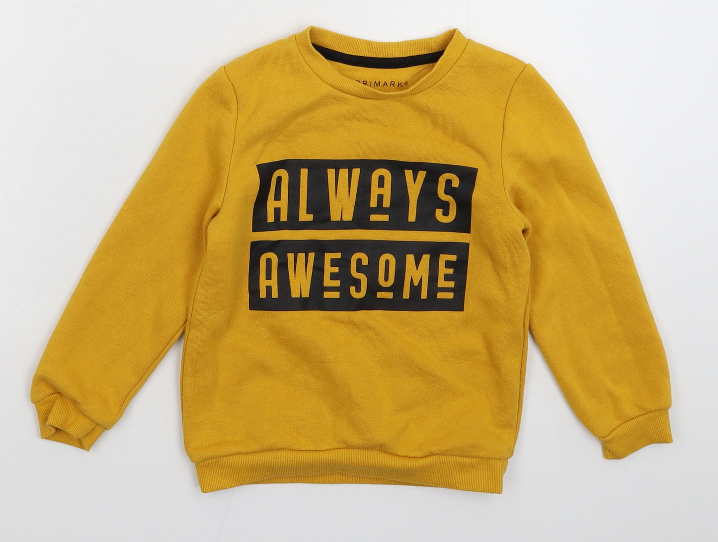 Primark Boys Yellow   Pullover Sweatshirt Size 5-6 Years